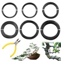 XRXYMQ Bonsai Draht - 6 Rollen Schwarz Pflanzendraht für Gartenliebhaber und Bastler, verschiedene Stärken von 1,0 mm bis 3,0 mm, Gesamtlänge 50 m