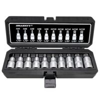 Hochwertiger XZN Steckschlüssel Vielzahn Satz mit Bit Vielzahn 1/2" in einem stabilen Kunststoffkoffer, enthält M4, M5, M6, M8, M9, M10, M12, M14, M16 und M18