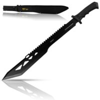 Große Machete mit scharfer X-Mechanical-Tech Klinge, Länge 64,5 cm, feststehendes Blatt und Scheide
