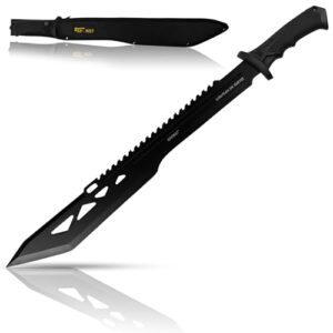 Große Machete mit scharfer X-Mechanical-Tech Klinge, Länge 64,5 cm, feststehendes Blatt und Scheide