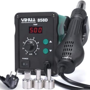 YIHUA 858D Heißluft Lötstation mit einstellbarer Temperatur und PID-Temperaturkontrolle für SMD-Löten und Entlöten