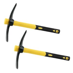 Spitzhacke mit Stahlkopf und Fiberglasgriff, ideal für Gartenarbeit und Camping