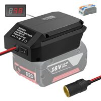 Adapter für Bosch GBA 18V Akku - 12V Step Down Konverter mit Zigarettenanzünder Schnittstelle - Kompatibel mit Bosch Professional System Akku GBA Batterien und Power Wheel Adapter für alle Autogeräte