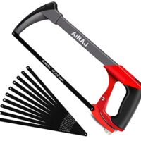 AIRAJ Metallsäge 300mm, Universelle Säge mit wechselbaren Sägeblättern auf 45° für Profi-Bearbeitung von Metall, Stahl, PVC-Rohr, Aluminium und Plastik