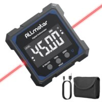 Digitaler Winkelmesser mit Laser, 4×90° Messbereich, Type-C, IP54 Wasserdicht für Holzarbeiten und Bau