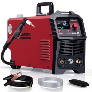ARCCAPTAIN Plasmaschneider mit großer LED-Anzeige, 50 A Plasmaschneider mit IGBT, Max. Schneiden 20 mm mit Postflow und 2T/4T Funktionen