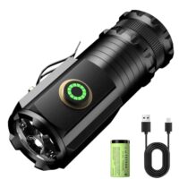 ASORT LED Taschenlampe Mini Extrem Hell, 5000 Lumen Aufladbar, 5 Lichtmodi, kleine Torch mit Magnete und Langer Betriebsdauer, 3* Starke Lampenperlen, IPX6 Wasserdicht, für Camping, Wandern, Outdoor, Notfälle