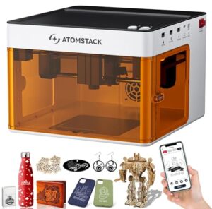 ATOMSTACK P1 Geschlossener Lasergravierer, Mini-Lasermaschine für Holzarbeiten, 5W Tragbarer Laserschneider mit kostenlosem AtomStack-Software-Paket und Gravurbereich von 110x110mm