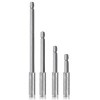 Bithalter Magnetisch Lang - Set aus 4 Bithaltern in verschiedenen Längen, magnetische Verlängerungshalter für Schraubendrehers und Bohrer