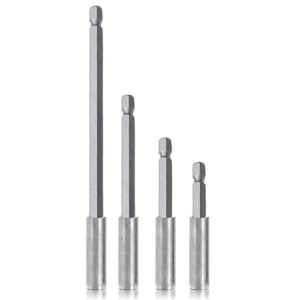 Bithalter Magnetisch Lang - Set aus 4 Bithaltern in verschiedenen Längen, magnetische Verlängerungshalter für Schraubendrehers und Bohrer