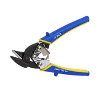 Blechterne mit hoher Qualität: S&R Professional Mini Blechschere Ideal-Serie, geschmiedete gehärtete Chrom-Molybdän-Klingen HRC 60-62, stark und wendig, 180 mm, Linksschnitt, gummierte Griffe