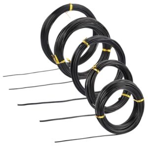 VIDETOL 5 Stück Bonsai Draht, 70 Meter (1 mm, 1,5 mm, 2 mm, 2,5 mm, 3mm) eloxiertes Aluminium Draht für die Pflege von Pflanzen und Bäumen