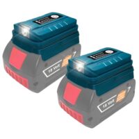 Bosch Akkuadapter Konverter für Bosch 18V MAX Akkus, USB und Typ-C Batteriebetriebene Steckdose und LED-Leuchte für Arbeit, Wohnmobil, Camping und Reisen