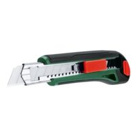 Bosch Cutter-Messer, extra scharfes Messer mit 18mm Abbrechklingen aus SK5-Stahl und ergonomischem Softgrip für präzise Schnitte und Schneidebewegungen.
