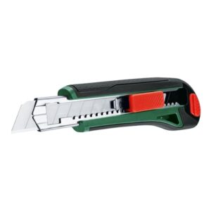 Bosch Cutter-Messer, extra scharfes Messer mit 18mm Abbrechklingen aus SK5-Stahl und ergonomischem Softgrip für präzise Schnitte und Schneidebewegungen.
