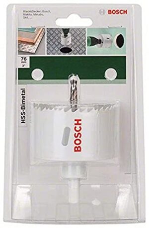 Bosch Lochsäge HSS-Bimetall für verschiedene Materialien, 76 mm Durchmesser, universelles Werkzeug für Heimwerker und Profis