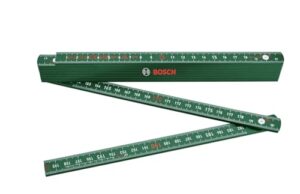 Bosch Maßstab 2m, robuster Zollstock für genaues Messen bei Heimwerkerarbeiten, glasfaserverstärktes Nylon, metrische Skala, 10 Segmente