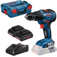Bosch Professional 18V System Akku Bohrschrauber GSR 18V-55 mit hohen Leistungsmerkmalen, zwei Akkus und Schnellladegerät