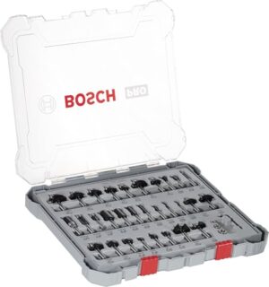Bosch Professional 30tlg. Fräser Set Mixed für Holz, Zubehör Oberfräsen mit 8 mm Schaft