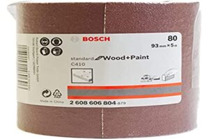 Bosch Professional Schleifrolle C410 Standard für Holz und Farbe, 93 mm x 5 m, Körnung 80, Reißbar, Zubehör für Handschleifen und Schwingschleifer