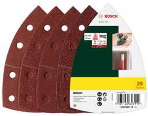 Bosch 25-teiliges Schleifblatt Set für Holz, Spachtelmasse, Farben und Lacken mit Körnung 40/80/120/180 und 11 Löchern