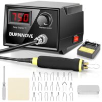 Brandmalerei Set mit Digitalanzeige und 21-teiligen Spitzen für Holz, Leder und Kürbis-Holzschnitt