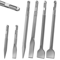 BUCOMTU 6 Stück SDS plus Meißel Set, 2 Spitzmeißel + 2 Flachmeißel + 2 Breitmeißel, hitzegehärtet, langlebig, ideal für Mauerwerk, Beton, Naturstein und Fliesen