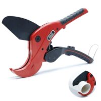 CCLIFE 64mm PVC Rohrschere mit Ratsche, SK-5 Hochkohlenstoffstahl Stahlklinge, Profi Rohrschneider Rohr Schere für PVC/PE/PP/PEX/PPR
