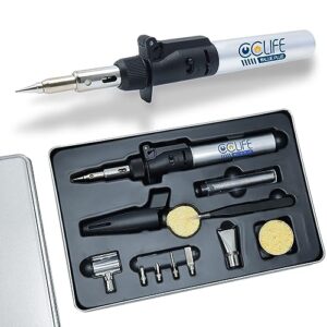 Das CCLIFE-Lötkolben-Set ist ein leistungsstarkes Werkzeugset für jeden Heimwerker. Es umfasst 7 hochwertige Lötspitzen und ein piezoelektrisches Zündsystem, das den Kolben sofort entzündet und blitzschnell aufheizt. Das ergonomische Design sorgt für Komfort bei der Arbeit.