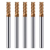 Hartmetall Schaftfräser mit HRC 55 und TiSiN Golden Beschichtung für CNC-Fräsmaschinen, Graviermaschinen und Handwerkzeuge geeignet. Ideal für Metallmaterialien wie Stahl, Edelstahl, Kupfer, Gusseisen, Titanlegierung, Kohlenstoffstahl und legierte Stähle.