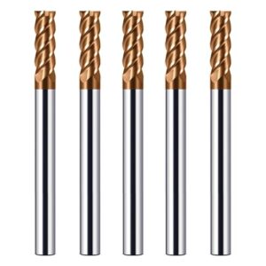 Hartmetall Schaftfräser mit HRC 55 und TiSiN Golden Beschichtung für CNC-Fräsmaschinen, Graviermaschinen und Handwerkzeuge geeignet. Ideal für Metallmaterialien wie Stahl, Edelstahl, Kupfer, Gusseisen, Titanlegierung, Kohlenstoffstahl und legierte Stähle.