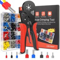 Crimpzange Aderendhülsen Set für 0.08-16mm² mit 1250 Stück Aderendhülsen, Crimpzangen Set für Heimwerker und Elektriker