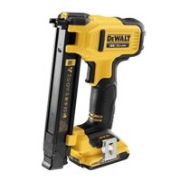 Hochwertiger Stapler von DEWALT, 18V Lithium-Ionen-Batterie, moderner Silber-Anstrich, ideal für Heimwerker und Profis