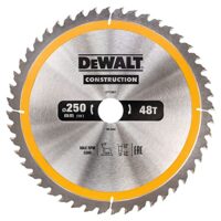 DEWALT Kreissägeblatt DT1957 für Stationärsägen, Sägeblatt ø 250/30 mm, Schnittbreite: 3,0 mm, 48 Zähne, Wechselzahn, Universal-Einsatz
