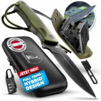 Deerstalker Outdoor Messer mit feststehender Klinge aus Premium 14C28N Stahl, hochwertiges Jagdmesser für Abenteurer und Campingfreunde