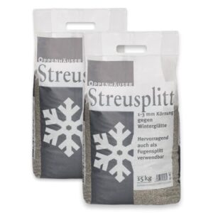 OPPENHÄUSER DIABAS Streusplitt 30kg Profikörnung 1-3 mm, sicherer Wintereinsatz für Wege