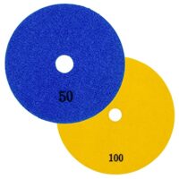 Diamant-Schleifpad Set trocken von EDW 125mm Körnung 50 100 für Naturstein Granit Feinsteinzeug Fliesen Keramik Kunststein Glas Marmor