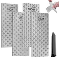 Diamant Schleifstein Set mit 4 Stücken, 400/600/1000/1200 Körnung, ideal für das tägliche Schärfen von Messerklingen und Pflegen von Wetzsteinen.