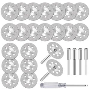20 Stück Diamant-Trennscheiben (22mm) für Dremel Rotationswerkzeug Zubehör - ideal für Edelsteine, Jade, Fliesen, Ziegel, Marmor, Glas und Keramik