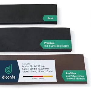 Diconfa Schürfleiste Profiline, 80 x 2000 x 20mm, abriebfestes Polyurethan Förderband für den Winter und die Wintersaison