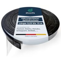 Hochwertiger Spanreißschutz für Führungsschienen von Festool und andere Hersteller, selbstklebendes weißes Gummiblatt mit gitterverstärkter Oberfläche, Länge 3m