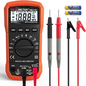 Digital Multimeter mit automatischer Bereichswahl, Multifunktionstester für AC/DC-Spannung, AC/DC-Strom, Widerstand, Durchgang, Kapazität und Frequenzmessung