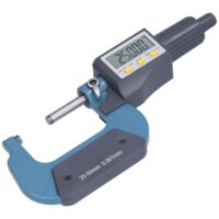 Digitale Bügelmessschraube mit LCD-Bildschirm, genaue Messungen von 25-50mm oder 1-2 Zoll, elektronisches Präzisionswerkzeug für präzise Arbeiten.