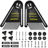 Doppel Featherboard Tischsäge Set, 21 × 16.5 cm Federbrettern mit Schrauben und Unterlegscheiben, Fräslift Zubehör für Tischsägen, Bandsägen, Frästische, Zaune Werkzeuge (Schwarz)