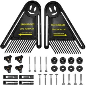 Doppel Featherboard Tischsäge Set, 21 × 16.5 cm Federbrettern mit Schrauben und Unterlegscheiben, Fräslift Zubehör für Tischsägen, Bandsägen, Frästische, Zaune Werkzeuge (Schwarz)