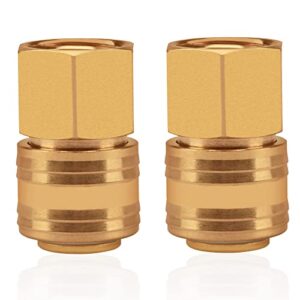 Druckluftkupplung Innenstecker aus Messing mit 1/2 Zoll Innengewinde und Ventil für Industrie und Haushalt