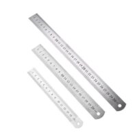 Edelstahllineale, 3 Stück Edelstahl-Maßstab, Metall-Ruler mit Doppelseiten-Skala Kante Präzisions-Stahlmaßstab, metrisch und imperial, 15cm, 20cm, 30cm für Engineering, Lehre, Office
