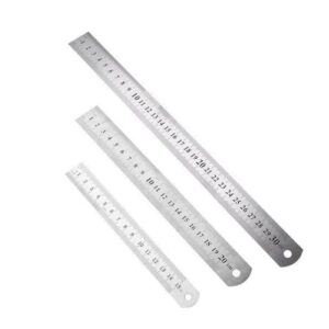 Edelstahllineale, 3 Stück Edelstahl-Maßstab, Metall-Ruler mit Doppelseiten-Skala Kante Präzisions-Stahlmaßstab, metrisch und imperial, 15cm, 20cm, 30cm für Engineering, Lehre, Office
