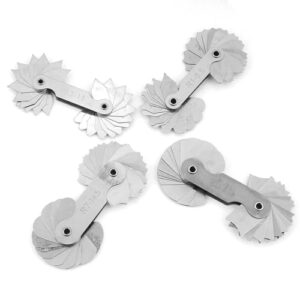 Edelstahl-Radius-Messgerät, 4 Stück Edelstahl-Radial-Filet-Messgerät Messgerät für Werkzeug- und Druckmaschinen