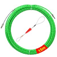 Einziehspirale 15m Polyester Einziehdraht mit Führungsfeder für Kabelverlegung in Leerrohr oder Installationsrohr, ideal für Stromkabeln oder Leitungen